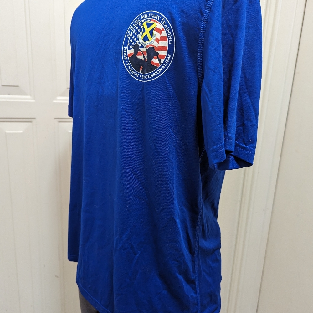 AF Basic Military Training Blue Shirt With Logo Medium Size.